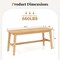 39.5" Wicker Dining Bench Natural Wood Frame with Comfortable Breathable Woven Seat